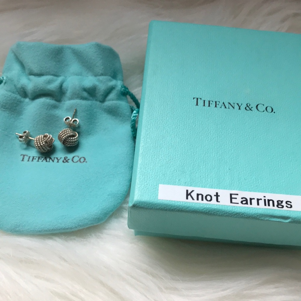 Tiffany & Co Sterling Silver Knot Stud Earrings